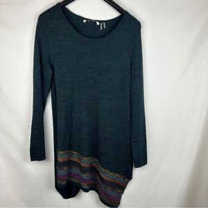 Soft surroundings forest green asymmetrical sweater dress size L